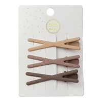 3-Piece Coffee Hair Clips Set